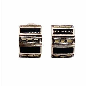 Earrings 925 A Thailand Marcasites Black Onyx